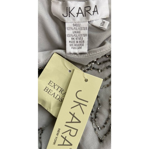 J Kara Plus Size Womens Sheer Floral Beaded Long Dress SZ 14W * wom882 - Picture 3 of 5